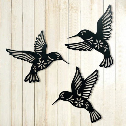 Metal Hummingbird Wall Art (3pcs)
