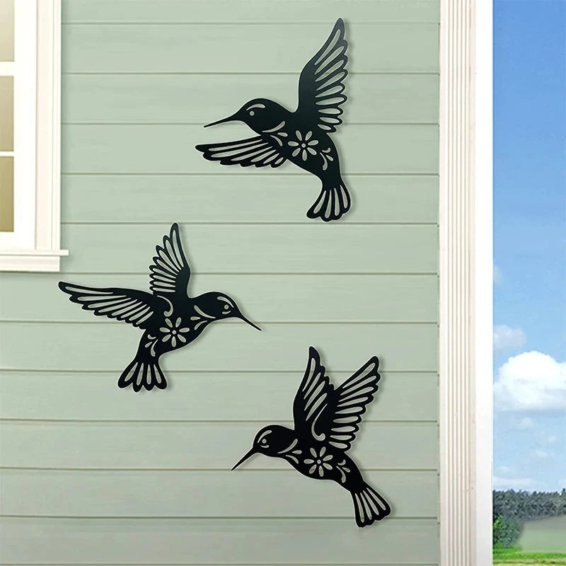 Metal Hummingbird Wall Art (3pcs)
