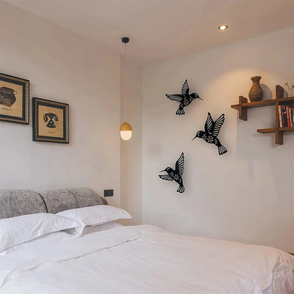 Metal Hummingbird Wall Art (3pcs)