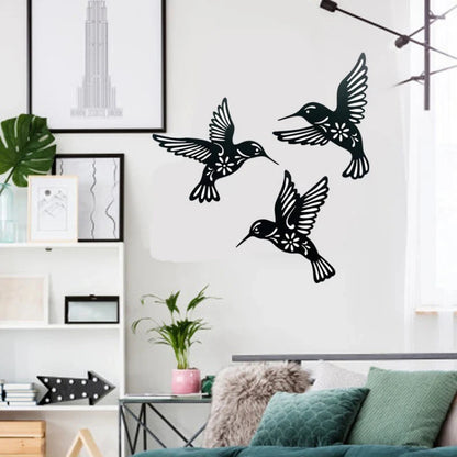 Metal Hummingbird Wall Art (3pcs)